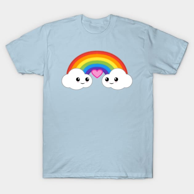 🌈Love Is Love Clouds with Rainbow T-Shirt by Patchwork Bird